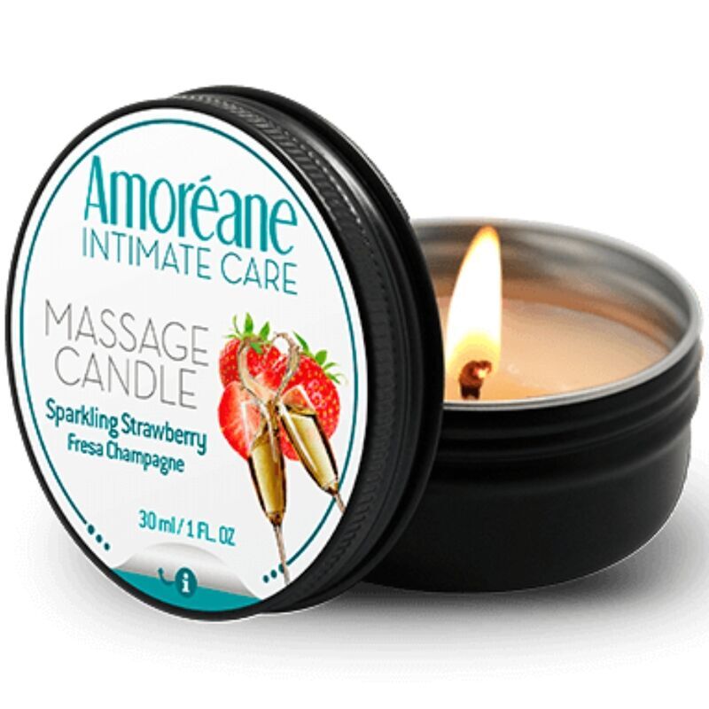 AMOREANE – Bougie de Massage Fraise Champagne