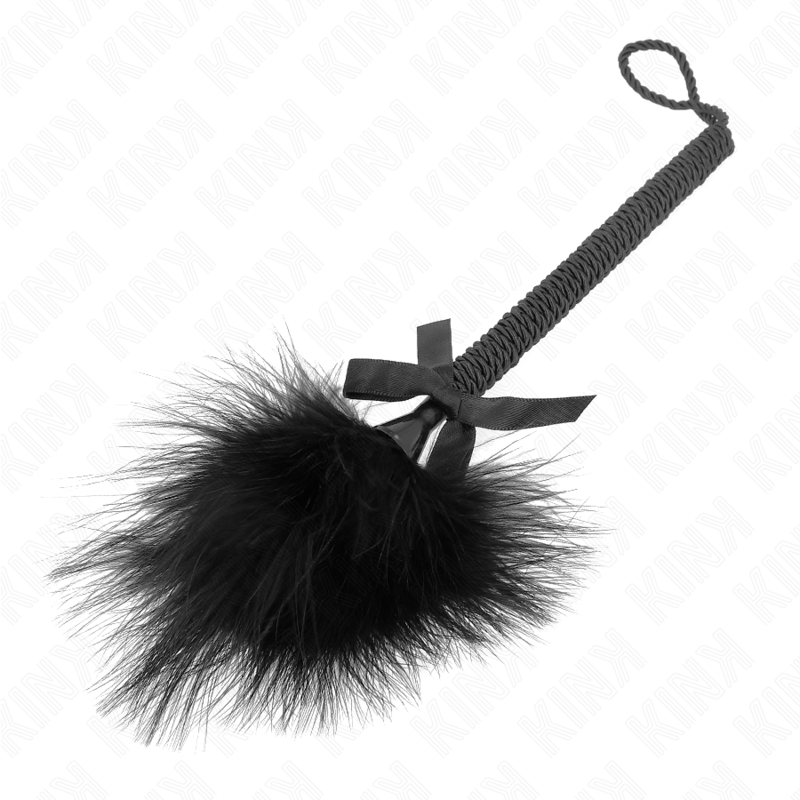 Baguette en Corde de Nylon - Plumes Chatouillantes Noir 25 cm