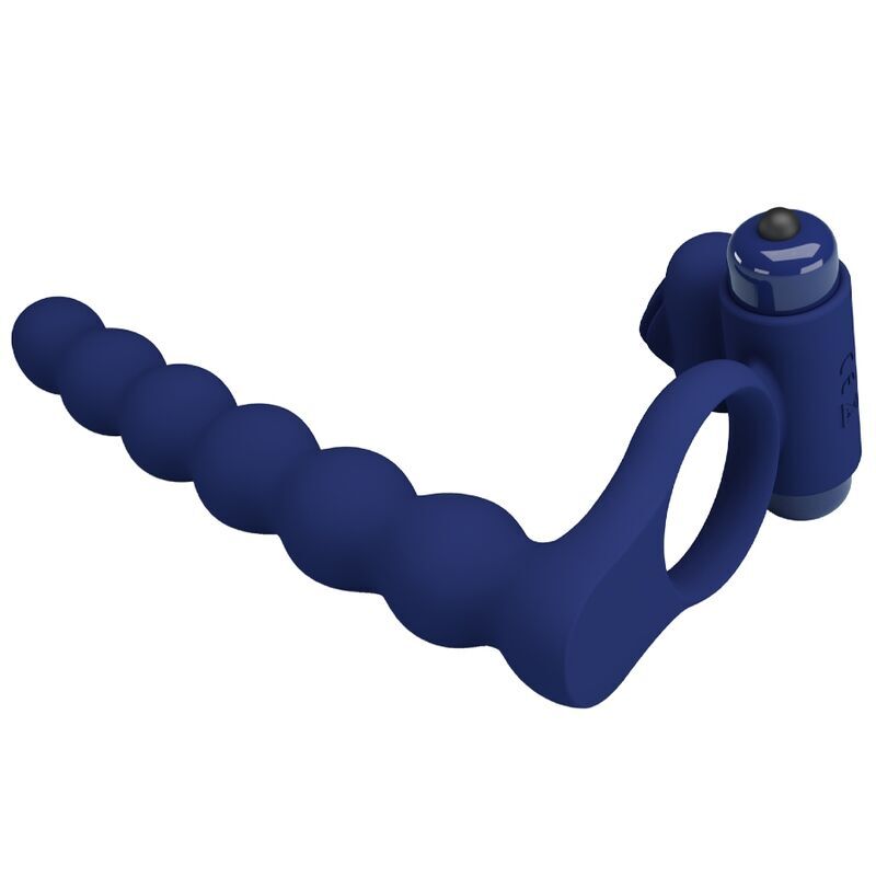 Anneau Vibrant avec Plug Bleu - 10 Fonctions & Plaisir Prolongé
