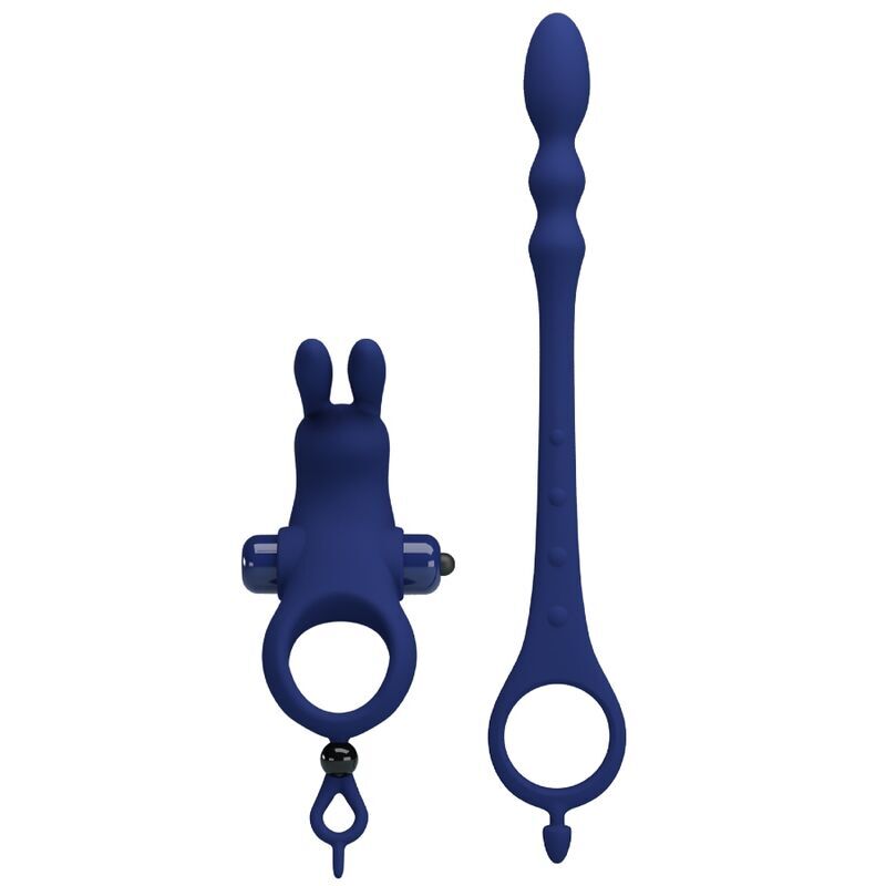 Anneau Vibrateur Lapin avec Plug Bleu