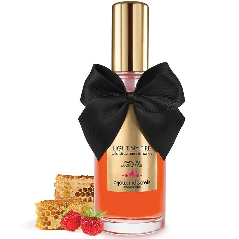Huile de Massage Bijoux – Effet Chaleur Arôme Fraise 100 ml