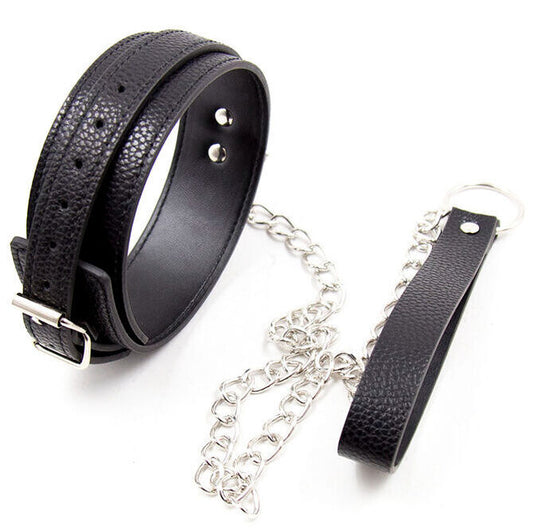 Collier motif serpent avec laisse - Accessoire BDSM réglable