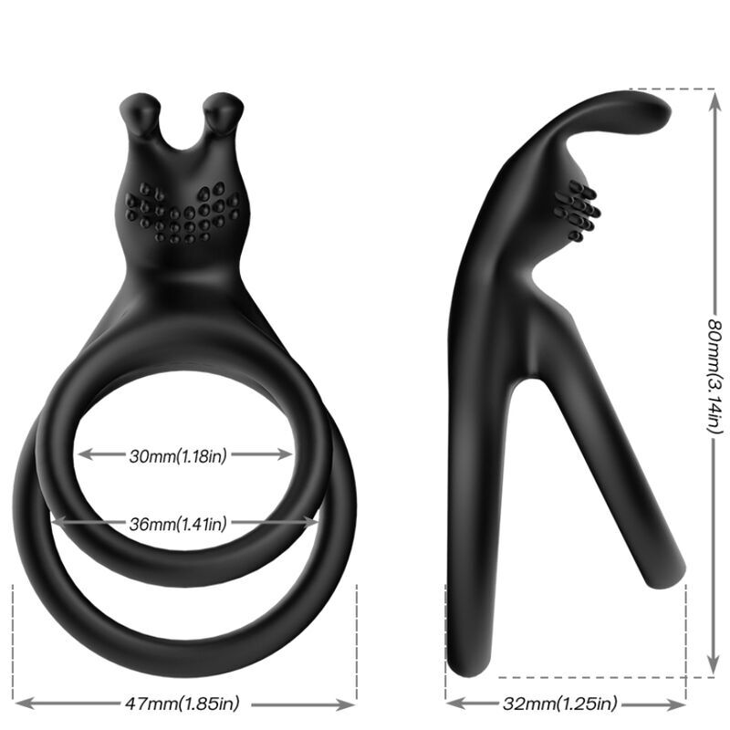 Anneau Pénien Double Rabbit TENSY Lumineux en Silicone Médical