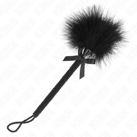 Baguette en Corde de Nylon - Plumes Chatouillantes Noir 25 cm