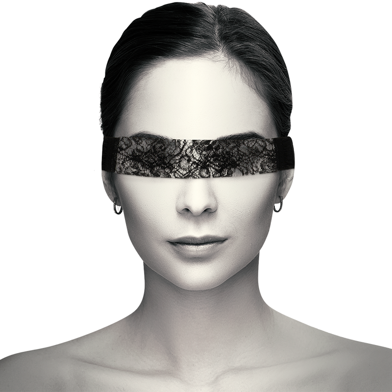 Coquette Chic Désir – Masque yeux dentelle noire avec ruban